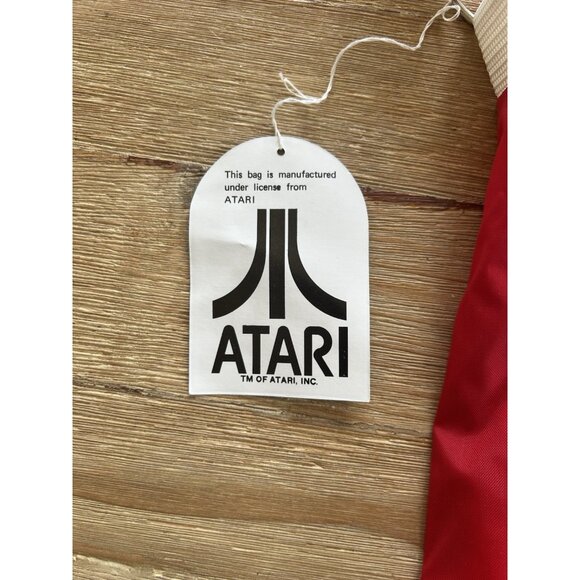 VINTAGE NEW ATARI TOTE Shoulder BAG OMICRON Nylon 13”x14” Three Compartments - Picture 4 of 5